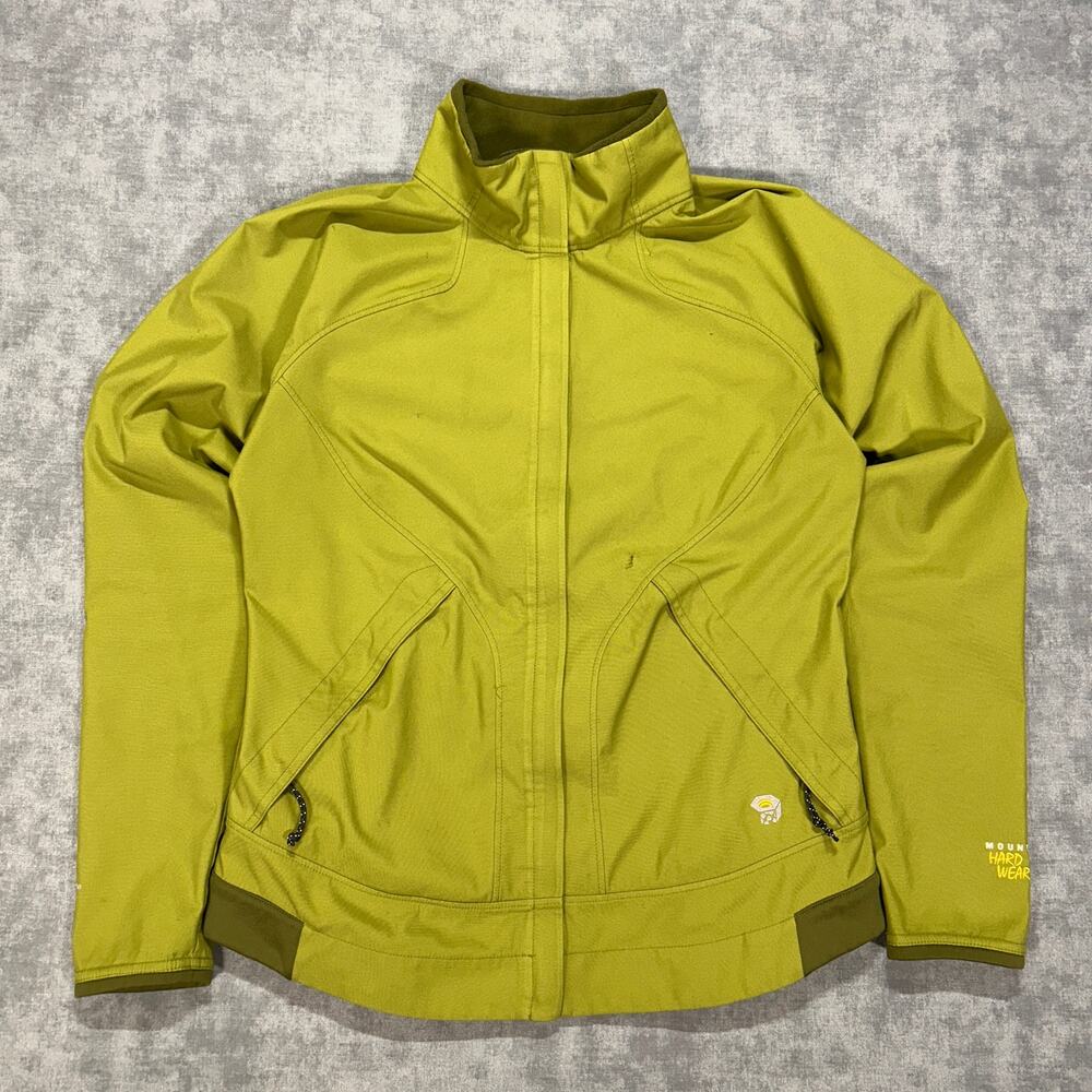 Mountain Hardwear Tempo Windstopper Jacket Womens M Olive Green GORE Soft Shell